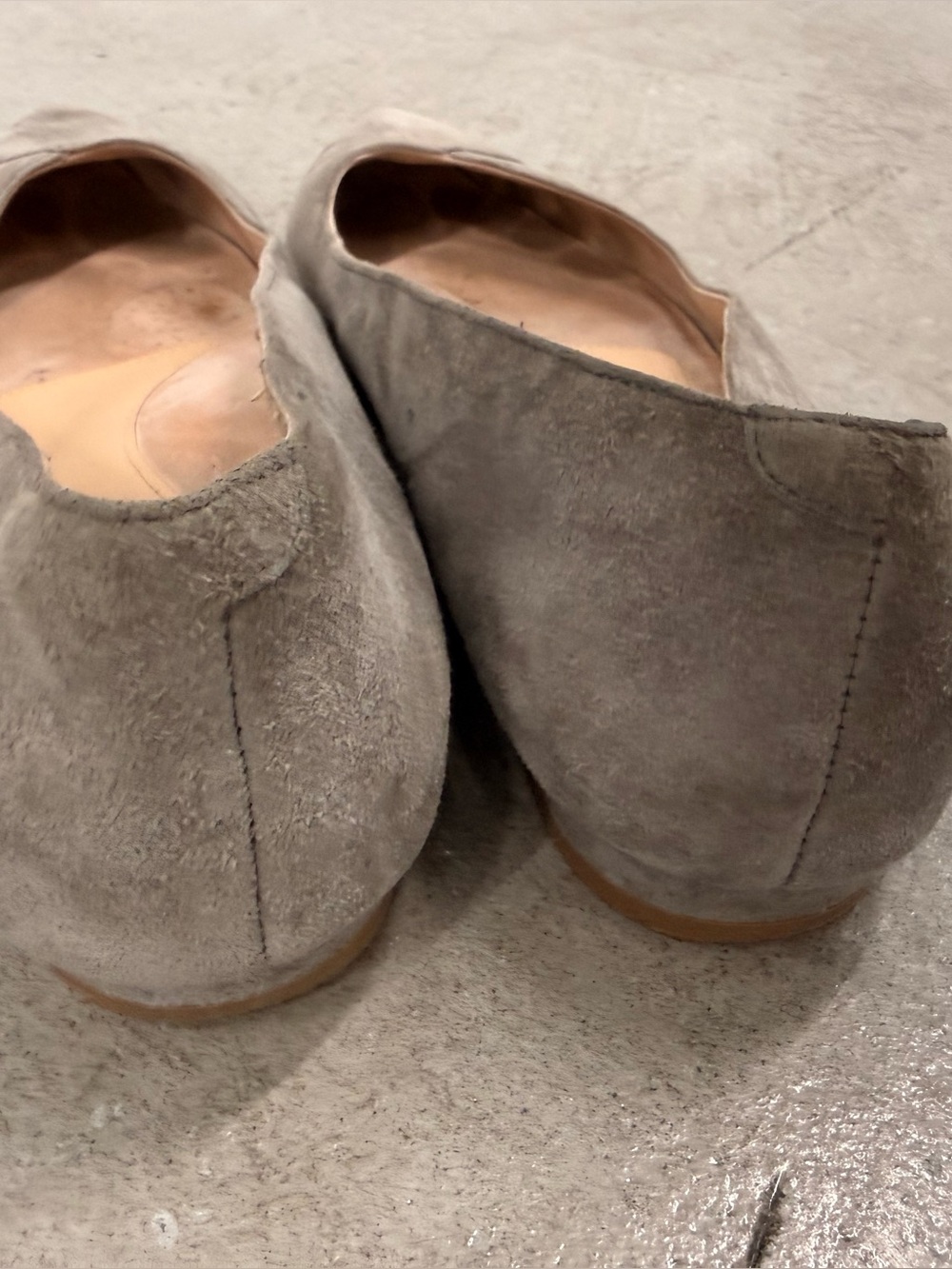 ALLY Shoes Gray Suede Forever Flat Pointed Toe Comfort Ballet Flats 7.5 - Picture 8 of 11